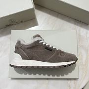 Fortok Brunello Cucinelli sneakers with a suede and Fur Brown - 3