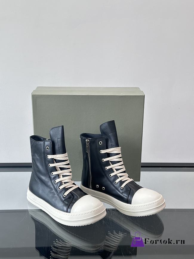 Fortok Rick Owens Ramones High-Top Sneakers Black - 1