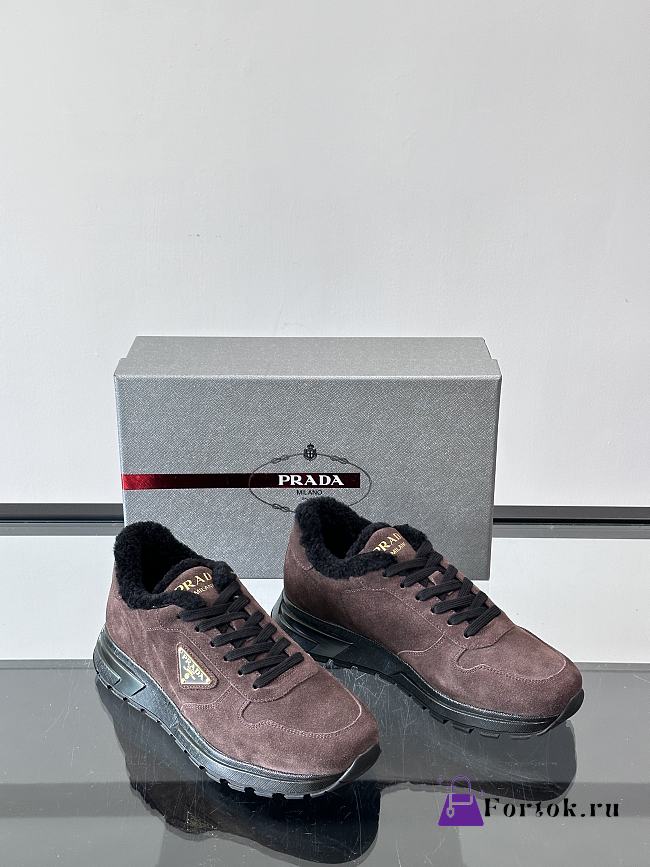 Fortok Prada Prax 01 sneakers Suede Chocolate Brown - 1