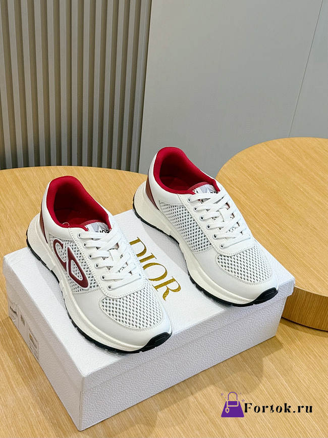 Fortok Dior B27 Uptown Low-Top sneakers White - Red - 1
