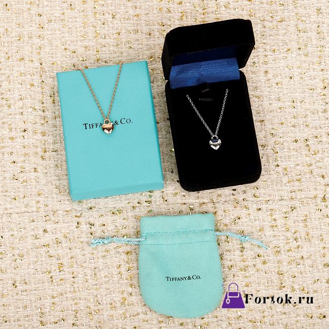 Fortok Tiffany & Co Double Heart Tag Necklace Gold/ Silver - 1