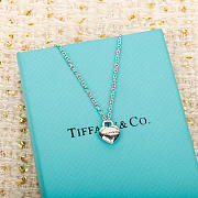 Fortok Tiffany & Co Double Heart Tag Necklace Gold/ Silver - 3