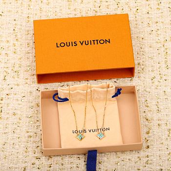 Fortok Louis Vuitton in Blue necklace Gold/ Rose Gold 
