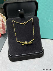 Fortok Tiffany & Co Knot with Diamonds Necklace Gold/ Silver - 5