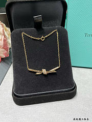 Fortok Tiffany & Co Knot with Diamonds Necklace Gold/ Silver - 4