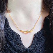 Fortok Tiffany & Co Knot with Diamonds Necklace Gold/ Silver - 3