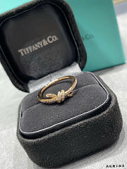 Fortok Tiffany & Co Knot with Diamonds Ring Gold/ Silver  - 5