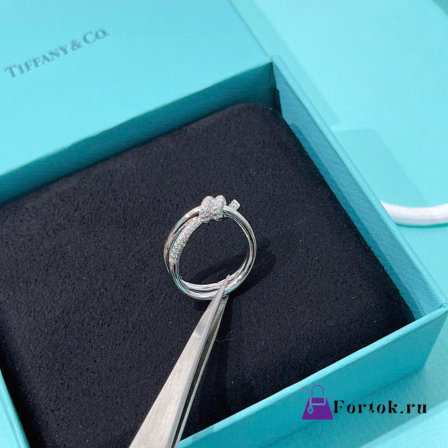 Fortok Tiffany & Co Knot with Diamonds Ring Silver - 1