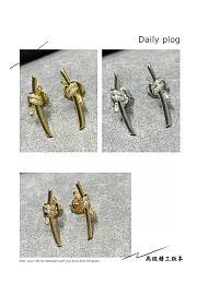 Fortok Tiffany & Co Knot with Diamonds Earrings Gold/ Silver/ Rose Gold - 5