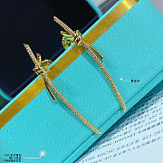Fortok Tiffany & Co Knot with Diamonds Long Earrings Gold - 4