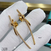 Fortok Tiffany & Co Knot with Diamonds Long Earrings Gold - 3
