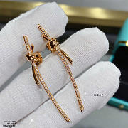Fortok Tiffany & Co Knot with Diamonds Long Earrings Gold - 2
