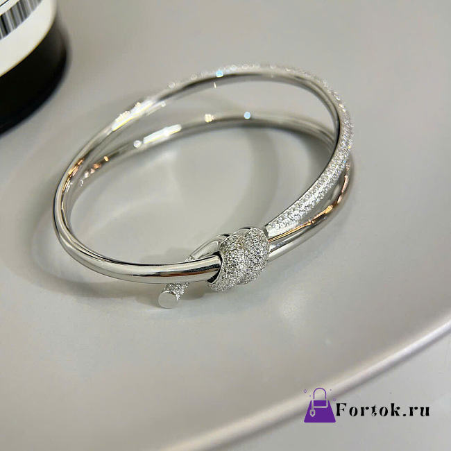 Fortok Tiffany & Co Knot with Diamonds Bracelet Silver - 1