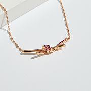 Fortok Tiffany & Co Knot with Purple Diamonds Necklace Rose Gold - 6