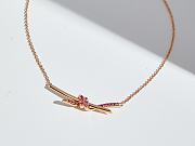 Fortok Tiffany & Co Knot with Purple Diamonds Necklace Rose Gold - 5