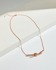 Fortok Tiffany & Co Knot with Purple Diamonds Necklace Rose Gold - 2