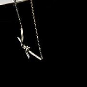 Fortok Tiffany & Co Knot Necklace Gold Silver with Diamonds - 6