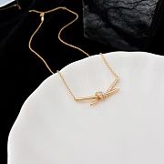 Fortok Tiffany & Co Knot Necklace Gold Silver with Diamonds - 5