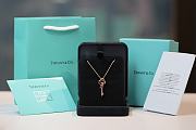 Fortok Tiffany & Co Knot Small Key Pendant in Purple Diamonds Necklace Rose Gold - 1