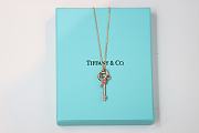 Fortok Tiffany & Co Knot Small Key Pendant in Purple Diamonds Necklace Rose Gold - 3