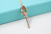 Fortok Tiffany & Co Knot Small Key Pendant in Purple Diamonds Necklace Rose Gold - 5