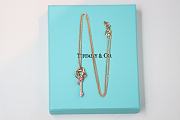Fortok Tiffany & Co Knot Small Key Pendant in Purple Diamonds Necklace Rose Gold - 6