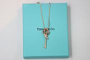 Fortok Tiffany & Co Knot Key Pendant in Diamonds Necklace Rose Gold - 6