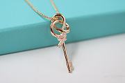 Fortok Tiffany & Co Knot Key Pendant in Diamonds Necklace Rose Gold - 4