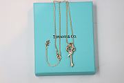 Fortok Tiffany & Co Knot Key Pendant in Diamonds Necklace Rose Gold - 2