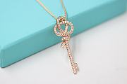 Fortok Tiffany & Co Knot Large Key Pendant in Diamonds Necklace Rose Gold - 6