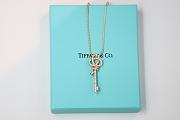 Fortok Tiffany & Co Knot Large Key Pendant in Diamonds Necklace Rose Gold - 5