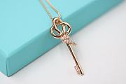 Fortok Tiffany & Co Knot Large Key Pendant in Diamonds Necklace Rose Gold - 3