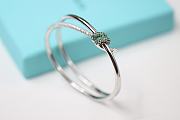 Fortok Tiffany & Co Knot with Green Diamonds Bracelet Silver - 6
