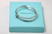 Fortok Tiffany & Co Knot with Green Diamonds Bracelet Silver - 4