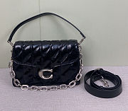 Fortok Coach Tabby Shoulder Bag 26 With Pillow Quilting Top Handle Black/ Silver 26cm - 1