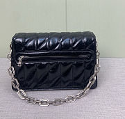 Fortok Coach Tabby Shoulder Bag 26 With Pillow Quilting Top Handle Black/ Silver 26cm - 3