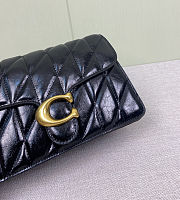 Fortok Coach Tabby Shoulder Bag 26 With Pillow Quilting Top Handle Black/ Brass 26cm - 4