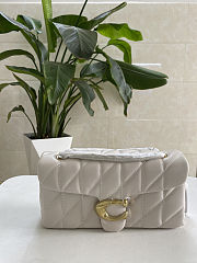 Fortok Coach Tabby Shoulder Bag 26 With Pillow Quilting Chalk/ Brass 26cm  - 1