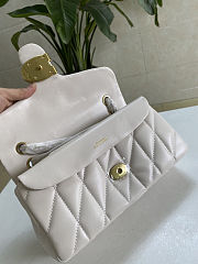 Fortok Coach Tabby Shoulder Bag 26 With Pillow Quilting Chalk/ Brass 26cm  - 3