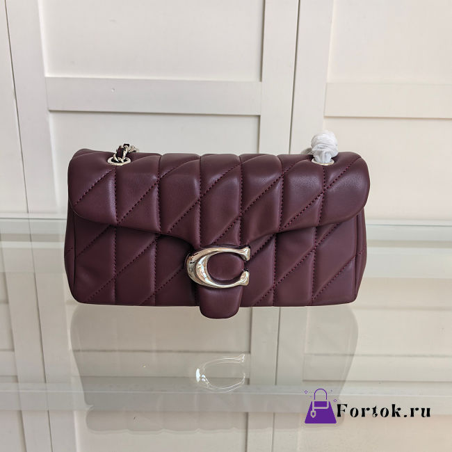 Fortok Coach Tabby Shoulder Bag 26 With Pillow Quilting Black Currant 26cm  - 1