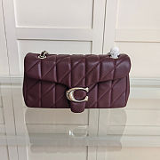 Fortok Coach Tabby Shoulder Bag 26 With Pillow Quilting Black Currant 26cm  - 1