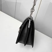 Fortok Coach Chain Tabby Shoulder Bag Black Top Handle 26cm - 2