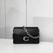 Fortok Coach Chain Tabby Shoulder Bag Black Top Handle 26cm - 3