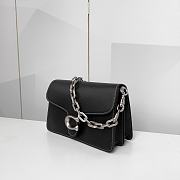 Fortok Coach Chain Tabby Shoulder Bag Black Top Handle 26cm - 5