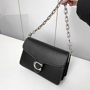 Fortok Coach Chain Tabby Shoulder Bag Black Top Handle 26cm - 6