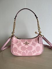 Fortok Teri Shoulder Bag In Signature Canvas Pink 24.5cm x 15.5cm x 7.5cm  - 1