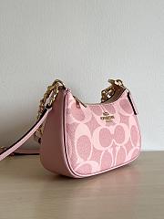 Fortok Teri Shoulder Bag In Signature Canvas Pink 24.5cm x 15.5cm x 7.5cm  - 4