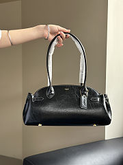 Fortok Coach Empire Carryall Bag 34 Soft Leather Black/ Brass 34 cm ×15cm x12cm - 1