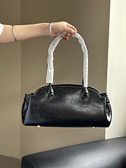 Fortok Coach Empire Carryall Bag 34 Soft Leather Black/ Brass 34 cm ×15cm x12cm - 6