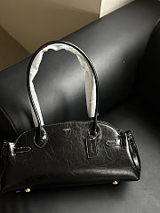 Fortok Coach Empire Carryall Bag 34 Soft Leather Black/ Brass 34 cm ×15cm x12cm - 5